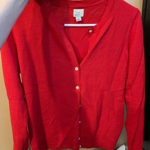Red cardigan